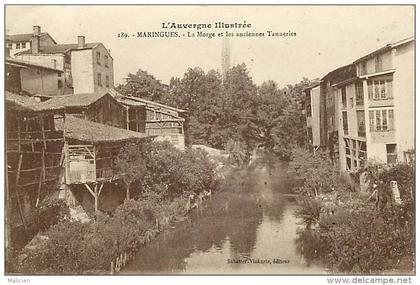 - puy de dome - ref 538 - maringues - la morges et les anciennes tanneries - tannerie - carte bon  etat -