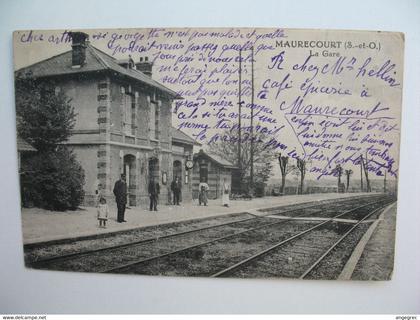 CPA  Gare -   Maurecourt  La Gare   daté 1923