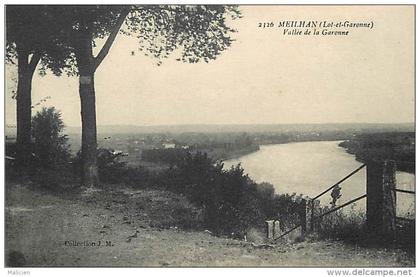 - lot et garonne - ref - 345 - meilhan sur garonne - vallee de la garonne - carte bon etat -