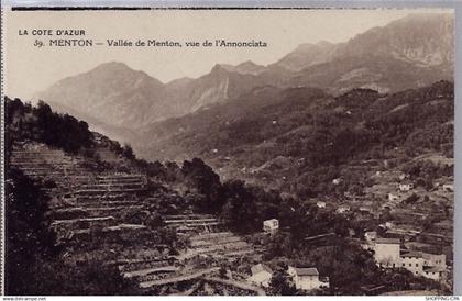 06 - Menton - Vallée de Menton - Vue de l' Annonciata- Non voyagé - Dos divi...