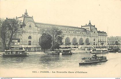 - paris -ref-B1000-  nouvelle gare d orleans - gares - ligne de chemin de fer - carte bon etat -