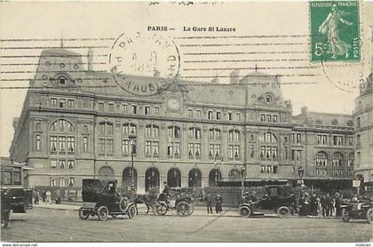 - paris -ref-C15- gare saint lazare - gares - ligne de chemin de fer - carte bon etat -