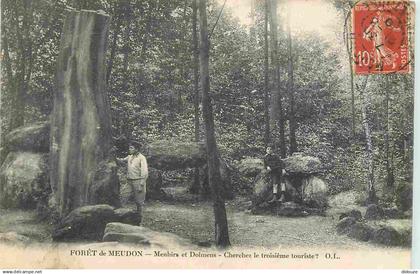 92 - Meudon - Bois de Meudon - Menhirs et Dolmens - CPA - Oblitération de 1910 - Voir Scans Recto-Verso