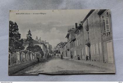 Cpa 1915, Mirande, avenue d'Etigny, Gers 32