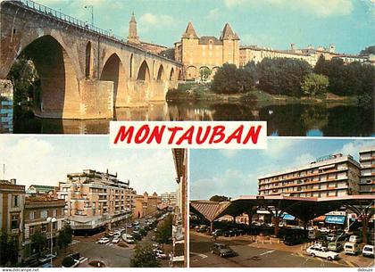 82 - Montauban - Multivues - Automobiles - Flamme Postale de Montauban - Etat pli visible - CPM - Voir Scans Recto-Verso