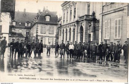 MONTBELIARD SOUVENIR DES INONDATIONS DES 12 ET 13 NOVEMBRE 1913 PLACE SAINT-MARTIN