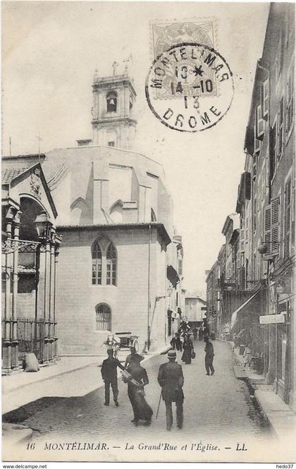 Montélimar - La Grande Rue et l'Eglise