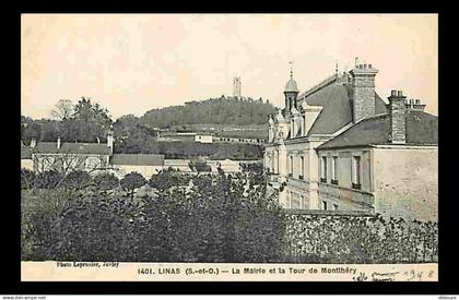 91 - Montlhéry - Linas - La Mairie et la Tour de Montlhéry - CPA - Voir Scans Recto-Verso