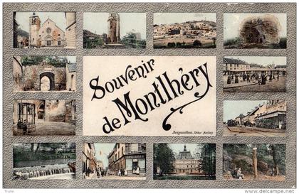 SOUVENIR DE MONTLHERY MULTIVUS EPICERIE  EGLISE ... CARTE COLORISEE