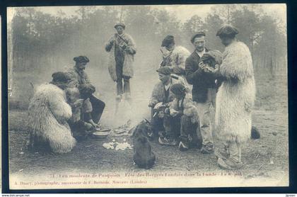 cpa du 40 fête des bergers landais dans la Lande , le repas -- photo Bernède Morcenx     STEP180