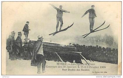 departement div- jura -ref F289- morez - les sports d hiver -ski -skieurs -concours fevrier 1909-carte bon etat   -