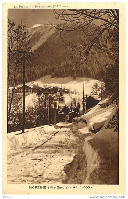 - haute savoie -ref-C59 - morzine - entree du village en hiver - carte bon etat -