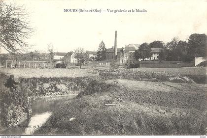 CPA Mours Vue générale et le Moulin