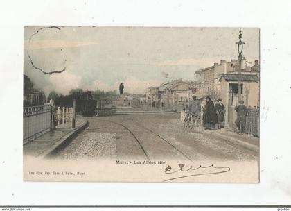 MURET (HAUTE GARONNE) LES ALLEES NIEL (TRAIN A VAPEUR CIRCULANT ET ANIMATION) 1907