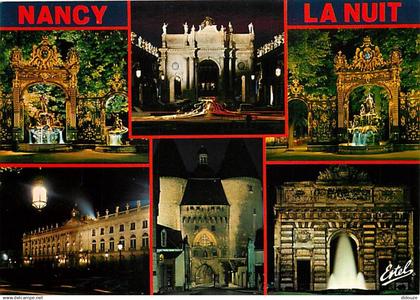 54 - Nancy - Nancy la Nuit - Multivues - CPM - Voir Scans Recto-Verso