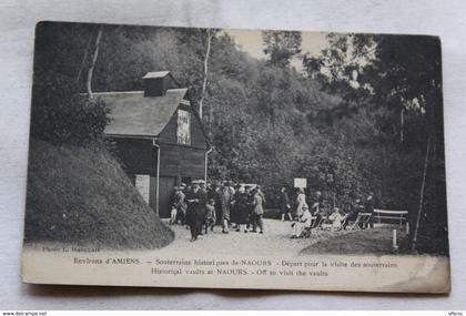 Cpa 1932, souterrains de Naours, départ pour la visite des souterrains, Somme 80