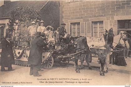 ¤¤  -   NEUVY-SAUTOUR  -   Cavalcade  de 1911  -  Char de Neuvy-Sautour  -  Vendange et Agriculture    -   ¤¤