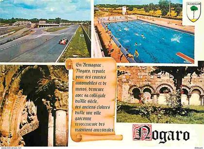 32 - Nogaro - Multivues - Piscine - Circuit Automobiles - Flamme Postale de Nogaro - Blasons - CPM - Voir Scans Recto-Ve