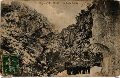 CPA OLLIOULES Les Gorges et la Roche Taillée (411279)