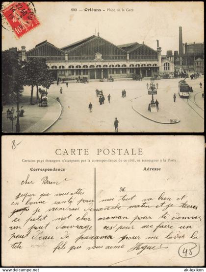 CPA Orleans Orléans Place de la Gare - Bahnhof 1912