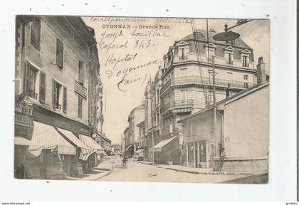 OYONNAX (AIN) GRANDE RUE 1914 (CACHET HOPITAL HOSPICE D'OYONNAX AIN OUVERT EN 1902)