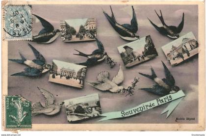 CPA  Carte postale France  Paris Souvenir multi vues 1907 VM63549ok