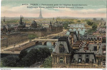 Paris - Panorama pris de l'Eglise Saint-Gervais