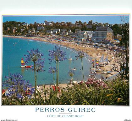 22 - Perros-Guirec - La plage de Trestraou - Fleurs - Flamme Postale de Perros-Guirec - CPM - Voir Scans Recto-Verso