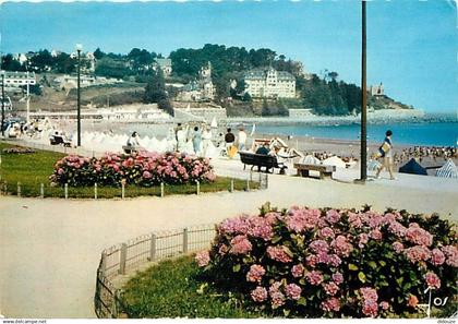 22 - Perros-Guirec - La Plage et les corbeilles de fleurs sur la Promenade - Flamme Postale de Perros-Guirec - CPM - Voi