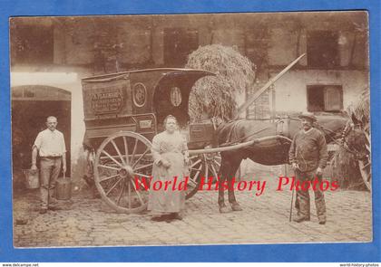 CPA photo - PIERREFITTE sur SEINE - Superbe attelage A. PLAGNARD nourrisseur - Métier Ambulant Agriculture Ferme