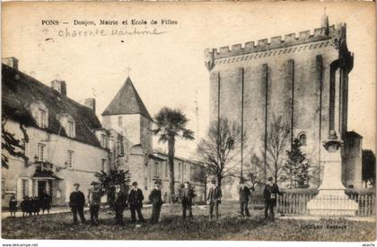 CPA PONS - Donjon Mairie et École de Filles (104601)