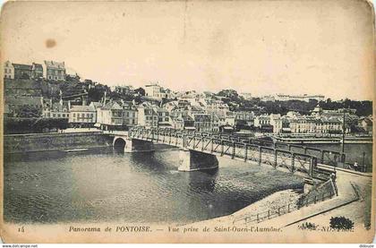 95 - Pontoise - Panorama - Vue prise de Saint-Ouen-l'Aumône - CPA - Etat bords arrondis - Voir Scans Recto-Verso