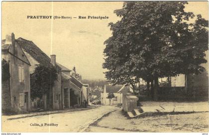 CARTE POSTALE ANCIENNE DE PRAUTHOY  -  RUE PRINCIPALE