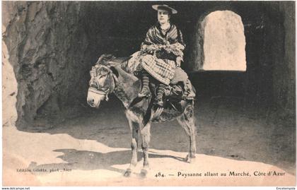 CPA  Carte postale France Côte d'Azur Paysanne allant au Marché début 1900  VM63606ok