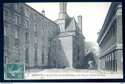 cpa du 22  Quintin ancien Couvent des Ursulines la Cour et la Salle des Fêtes    LZ135