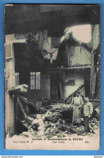 51 - Reims - Incendie et Bombardement de Reims - Rue Cotta - Ecrite en 199