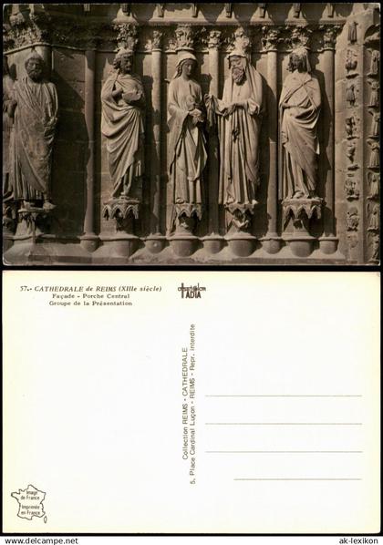 Reims Reims CATHEDRALE de REIMS (XIIIe siècle) Façade - Porche Central 1960