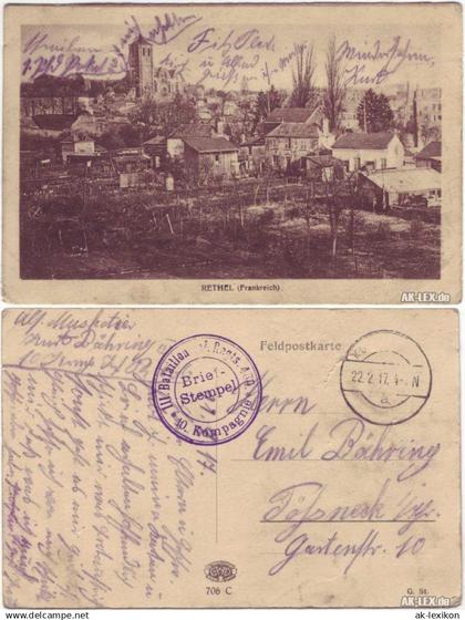 CPA Rethel Rethel Feldpostkarte: III. Bataillon 10. Kompagnie 1917