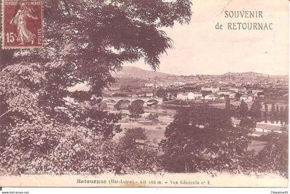 SOUVENIR de RETOURNAC (43) Vue Générale N° 2 en 1931