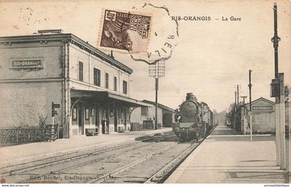 91 - ESSONNE - RIS-ORANGIS - la gare - train à quai - superbe - 10284