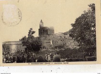 ROCHEFORT-DU-GARD ANCIENNE EGLISE (CARTE GLACEE )