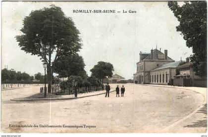 Carte Postale Ancienne de ROMILLY SUR SEINE-la gare