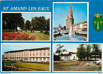 59 - Saint Amand les Eaux - Multivues - Automobiles - Blasons - Flamme Postale - CPM - Voir Scans Recto-Verso