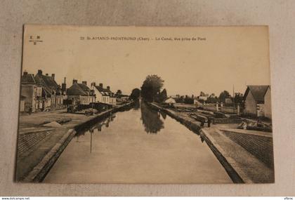 Cpa 1923, Saint Amand Montrond, le canal, vue prise du pont, Cher 18