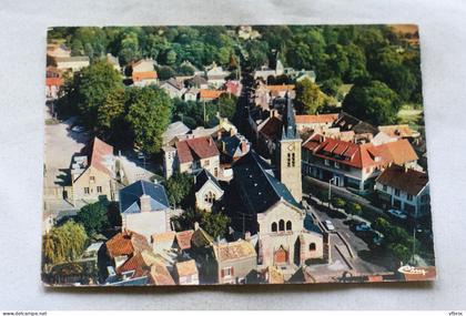 Cpm, Saint Cheron, le quartier de l'église vu d'avion, Essonne 91