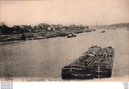 C P A  93  SAINT DENIS  -  vue sur la seine  la pointe de l'ile