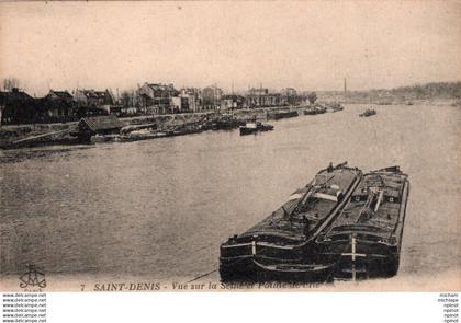 C P A  93  SAINT DENIS  -  vue sur la seine  la pointe de l'ile