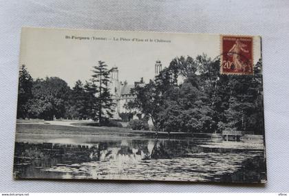 Saint Fargeau, la pièce d'eau et le château, Yonne 89