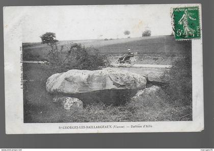 86  st georges les baillargeaux dolmen d'aillé édit. robuchon n° 777 auomobile ancêtre , rare