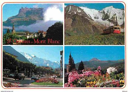 74 - Saint Gervais les Bains - Mont Blanc - Multivues - Trains - Automobiles - CPM - Voir Scans Recto-Verso